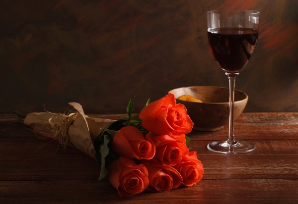 Вино и цветы
