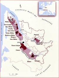 Карта региона Бордо